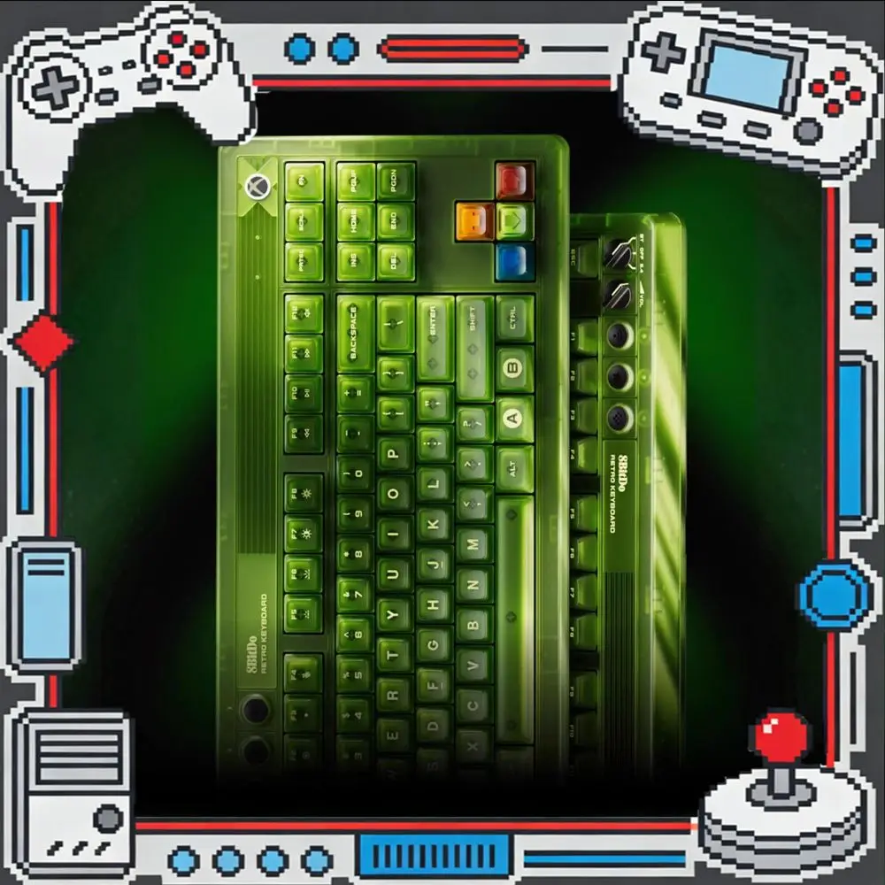 

8BitDo Retro 87 Mechanical Keyboard Three Mode Bluetooth 2.4G RGB Backlight Hot Swappable Gaming Keyboard for Windows Android