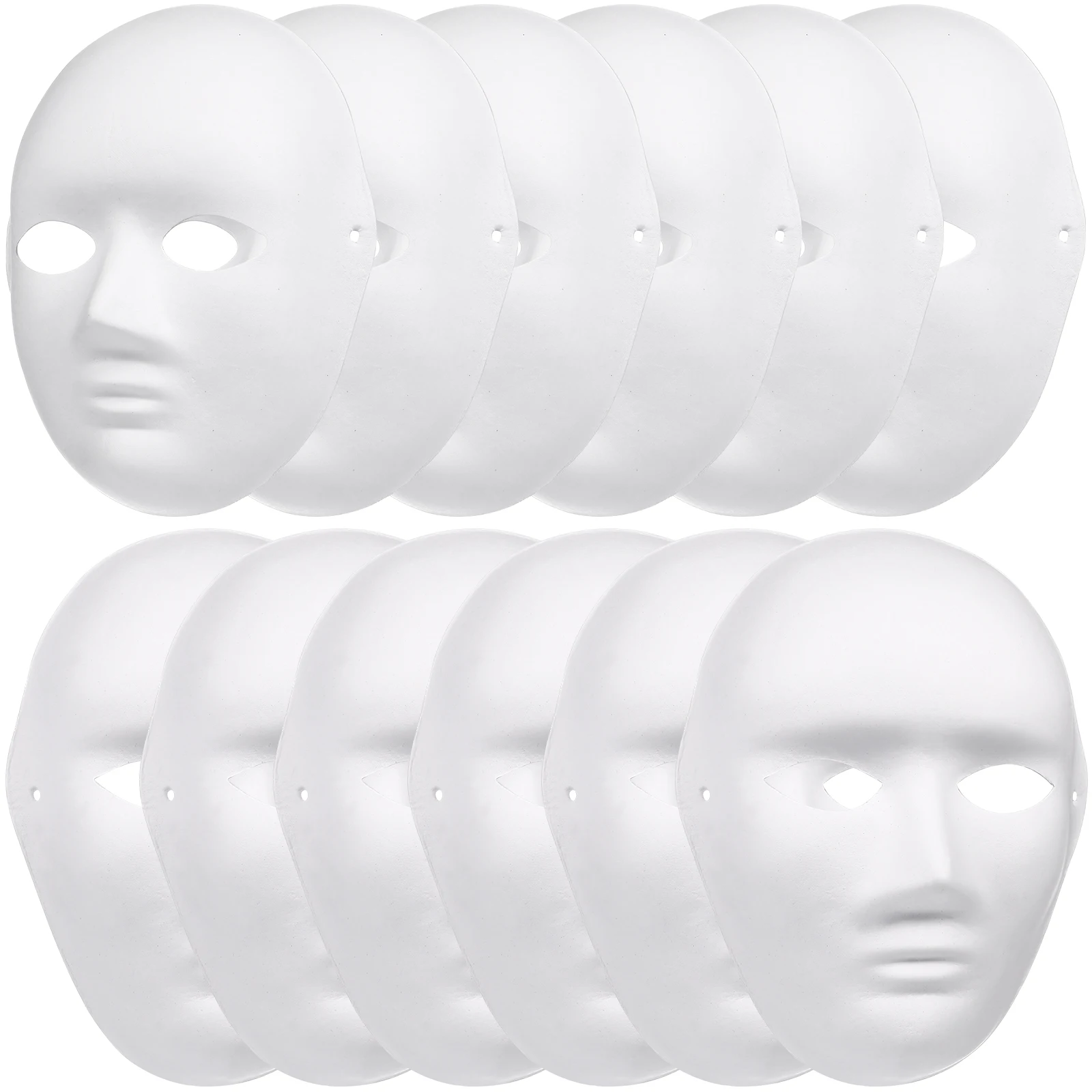 

12 Pcs Hand Painted Mask Anonymous Blank Male Masks Face Ordinary Halloween Bulk Cosplay Women's Costumes