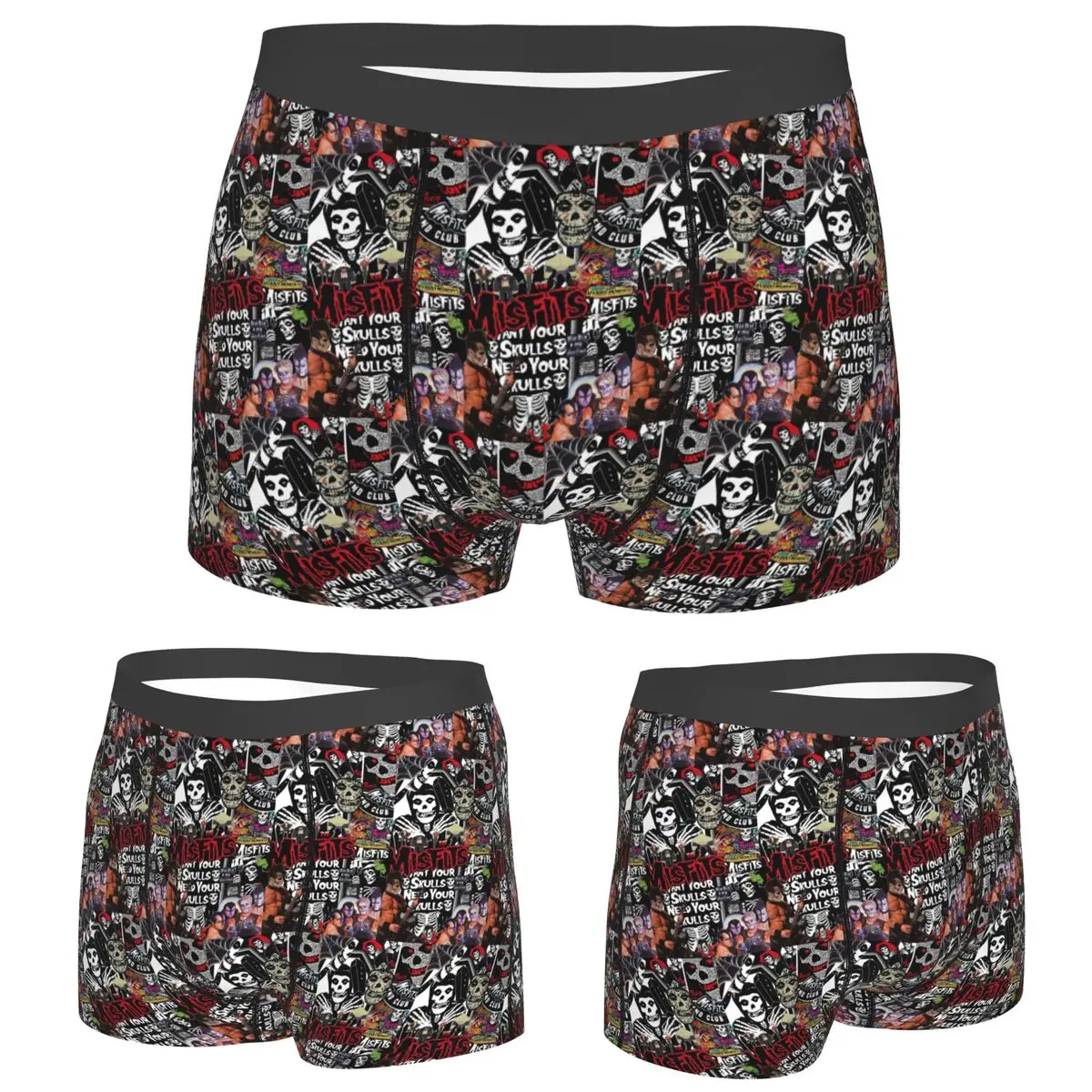 

Boxer Underpants Shorts Misfits Skull Panties Men's Ventilate Underwear for Homme Man Boyfriend Gifts