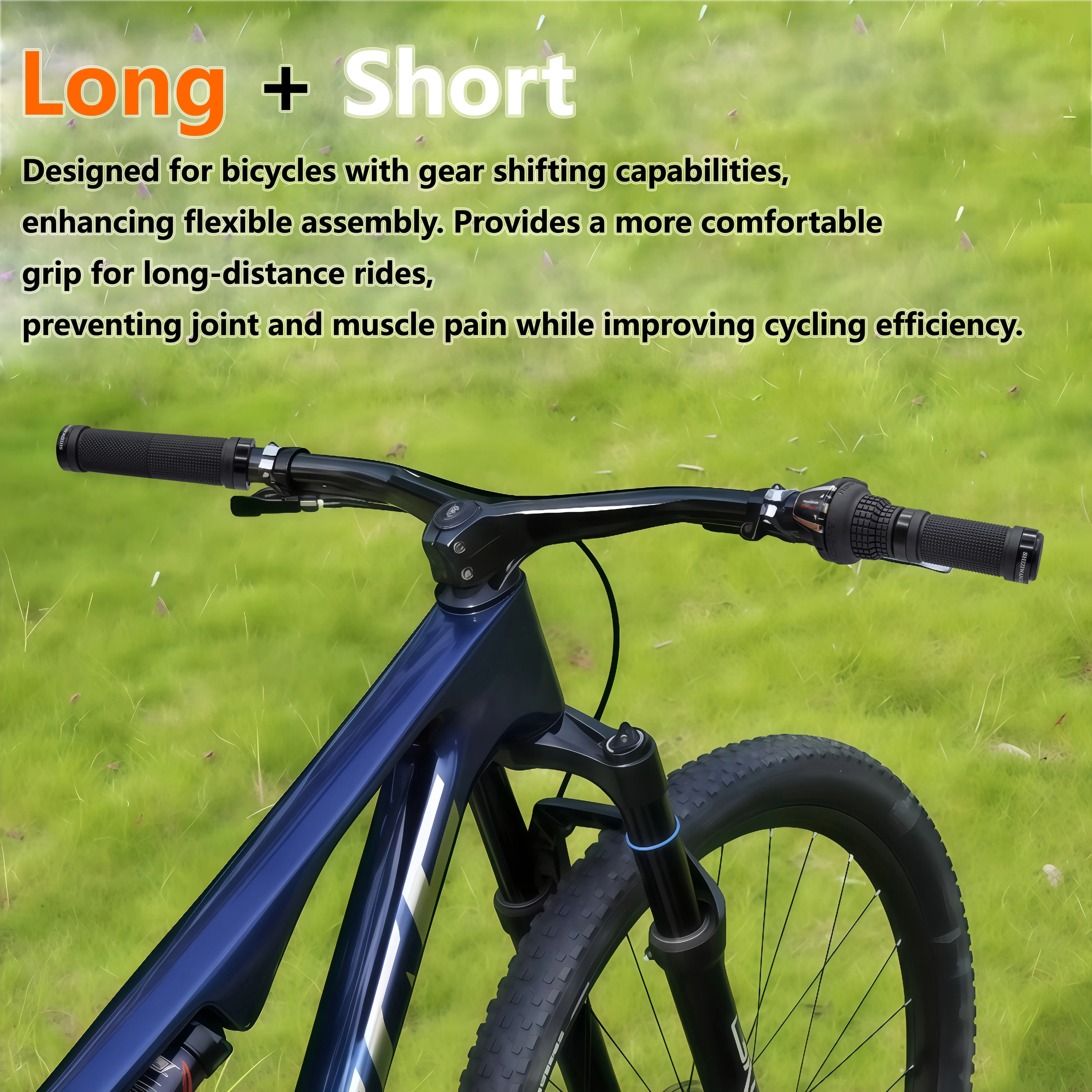 SHIZIWANGRI MTB-Griffe 80mm/129mm Hochwertige Gummi-Fahrradlenkergriffe Rutschfeste Abdeckung Gummi-Fahrradhandschuhe Lenkerüberzug – Detail 3