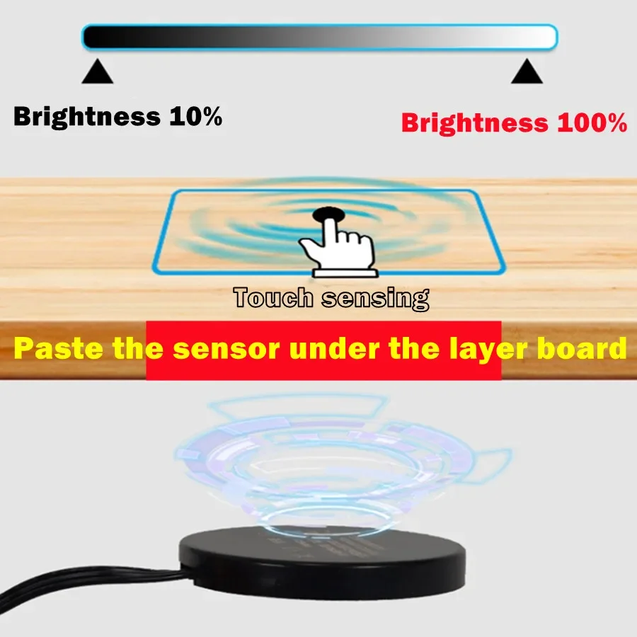 Sweep Dimmer Sensor Penetrating Switch 12V Wood Panel Touch Switch LED Dimmable Touch Sensing Hidden for Wood Home lighting