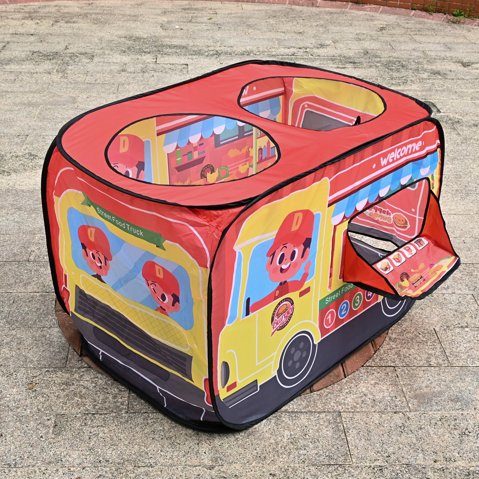 Giocattoli per la casa da gioco per bambini Tenda per hamburger da interni Maschio e femmina Interazione genitore-figlio Casa da gioco per auto Piccola casa pieghevole