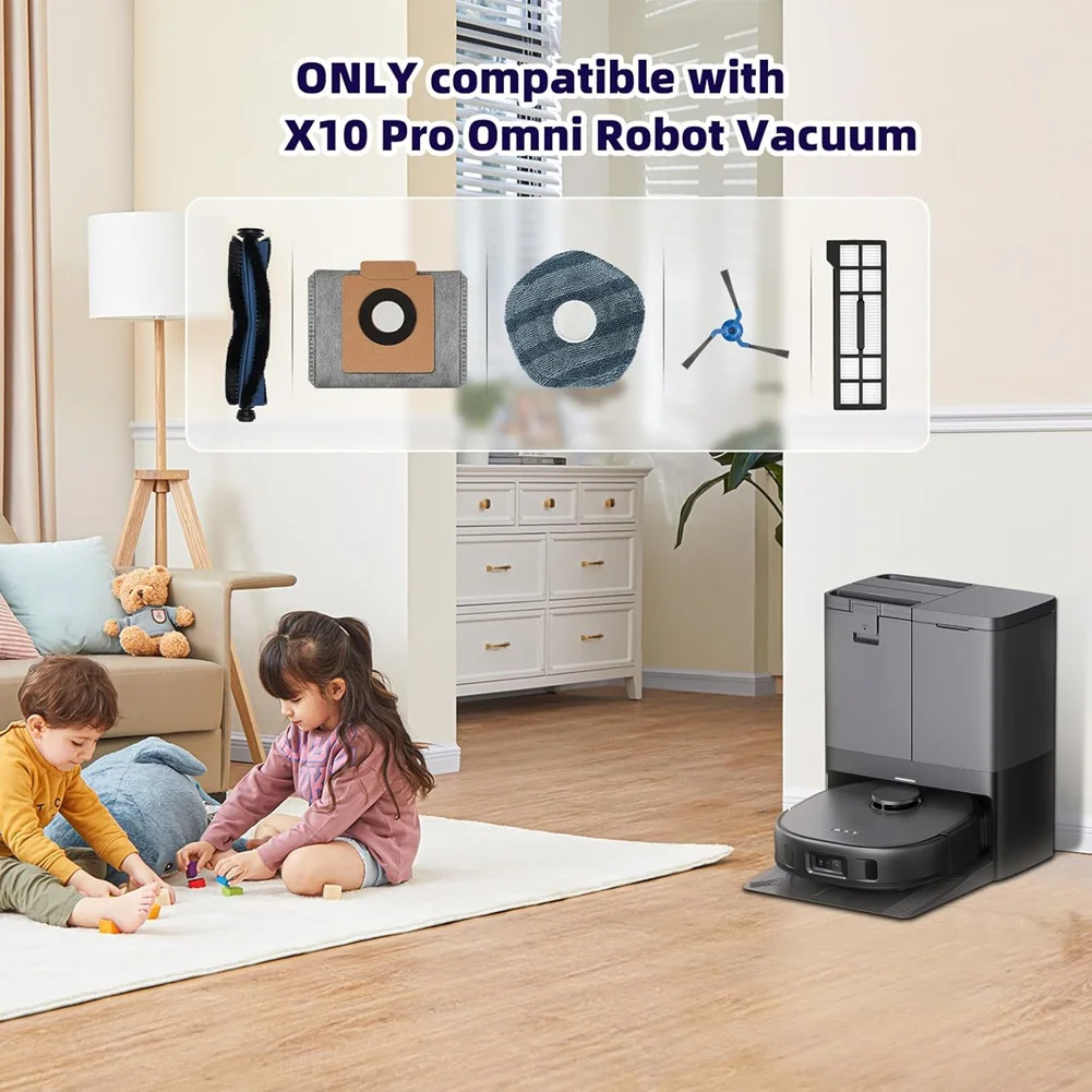 ABRG ل Eufy X10 Pro Omni جهاز آلي لتنظيف الأتربة فرشاة جانبية رئيسية مرشحات Hepa ممسحة القماش أكياس الغبار استبدال أجزاء