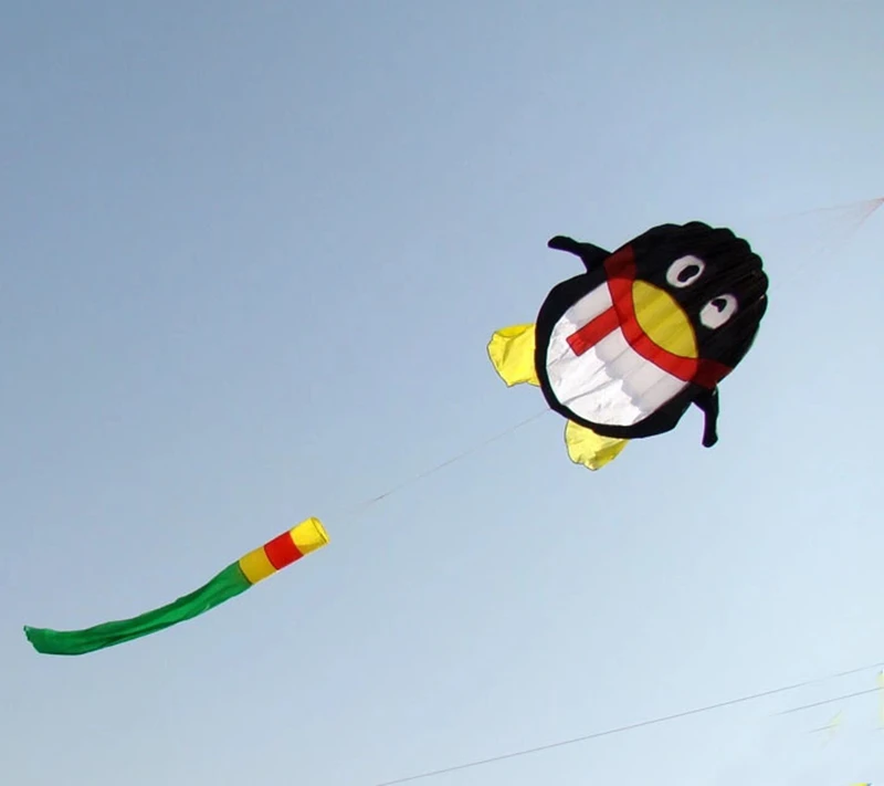 البطريق طائرة ورقية تحلق لينة طائرة ورقية سلسلة المشي في السماء الرياح جورب المظلة طائرة ورقية سيرف فولانت بروفيشنال الكبار خط مزدوج طائرة ورقية بيبا #5