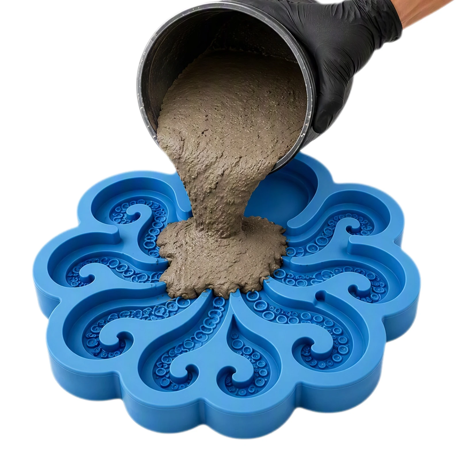 Reusable Garden Mould Ocean Theme Silicone DIY Stepping Stone Concrete Wave Texture Pathway Maker Beginner