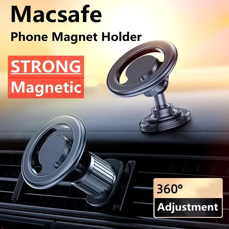 

ftvae Magnetic Car Phone Holder Stand Macsafe Support in Car for iPhone 12 13 14 15 Pro Max Magnet Car Air Vent Clip Cellphone M