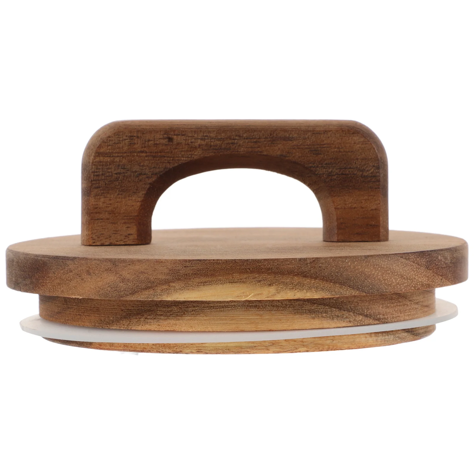 

Sealed Jar with Wooden Lid and Handle Round Wide Mouth Canning Lid Leakproof Reusable Natural Decorative Storage Cover for Home