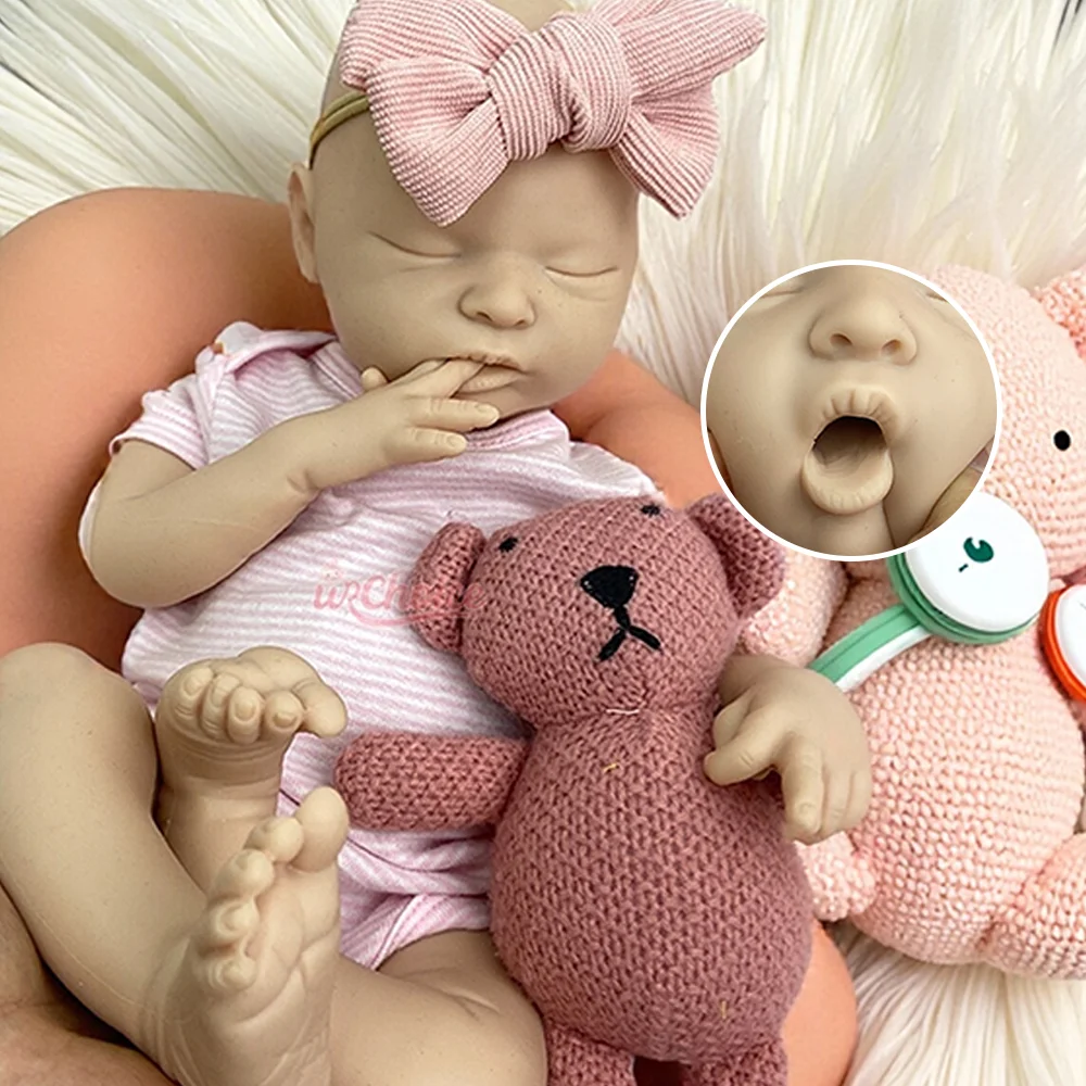 

Водонепроницаемая 45 см 18 дюймов утяжеленная супермягкая платиновая силиконовая кукла реборн реалистичная засыпа новорожденная девочка прототип DIY Reborner