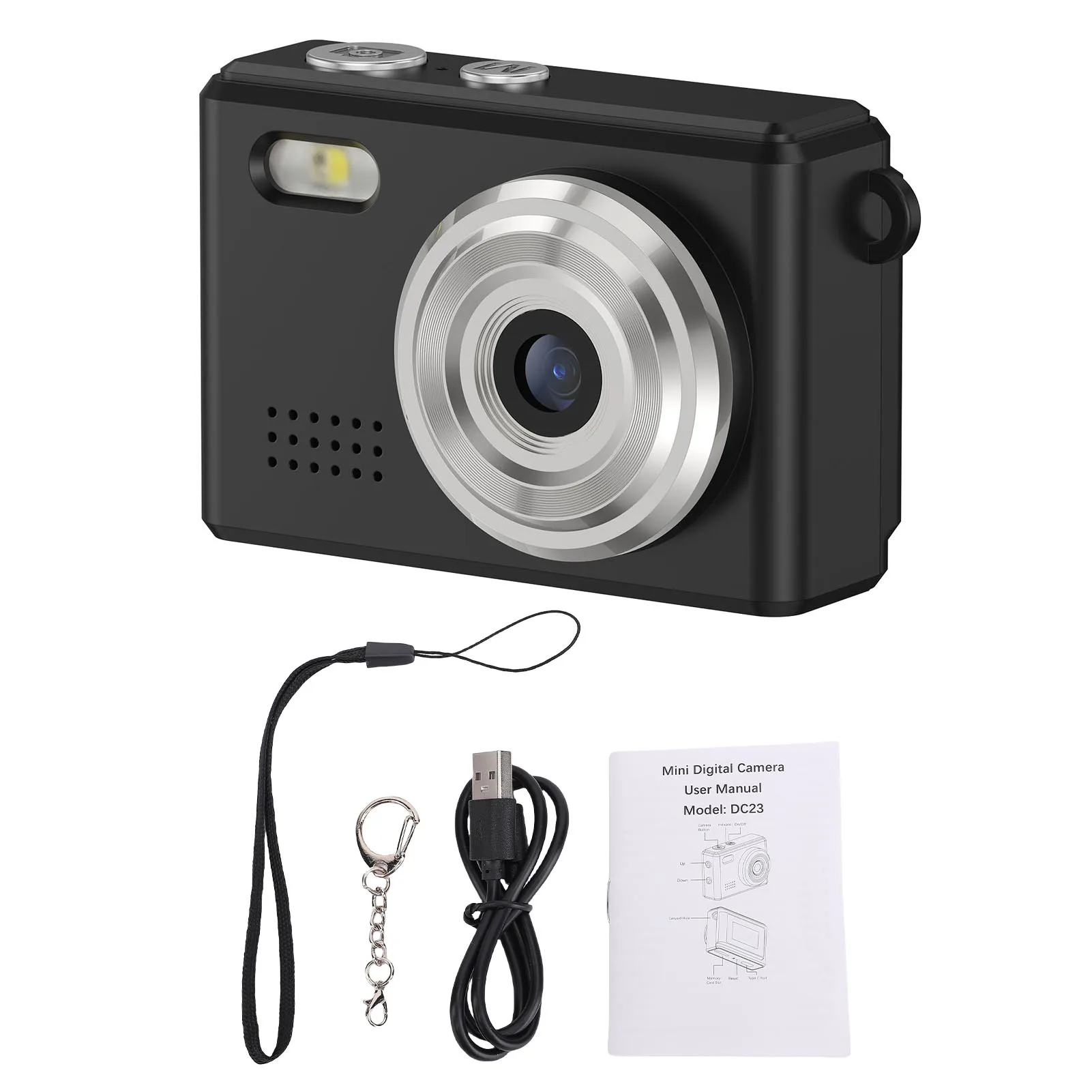 Pocket sleutelhanger camera 1080P HD video 12MP foto digitale camera LCD-scherm 6 filters draagbare minicamera voor reisopname