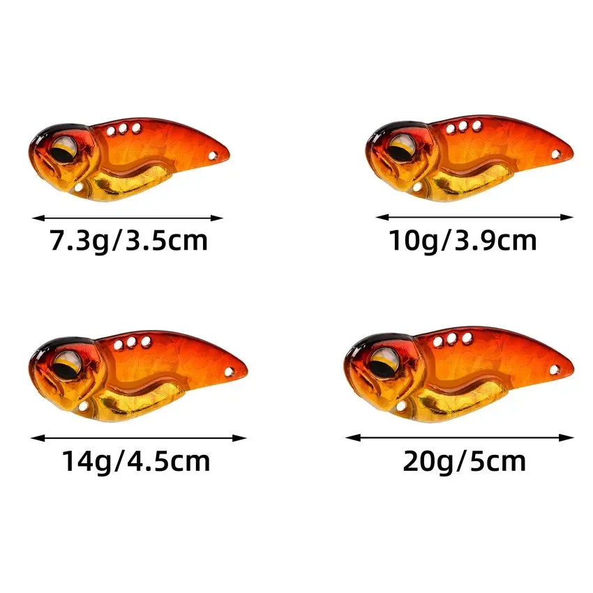 12 Pcs Metal VIB 7g 10g 20g Rotating Fishing Lure Set Vibration Spoon Spinner Lures Crankbait Bass Artificial Hard Bait Blade
