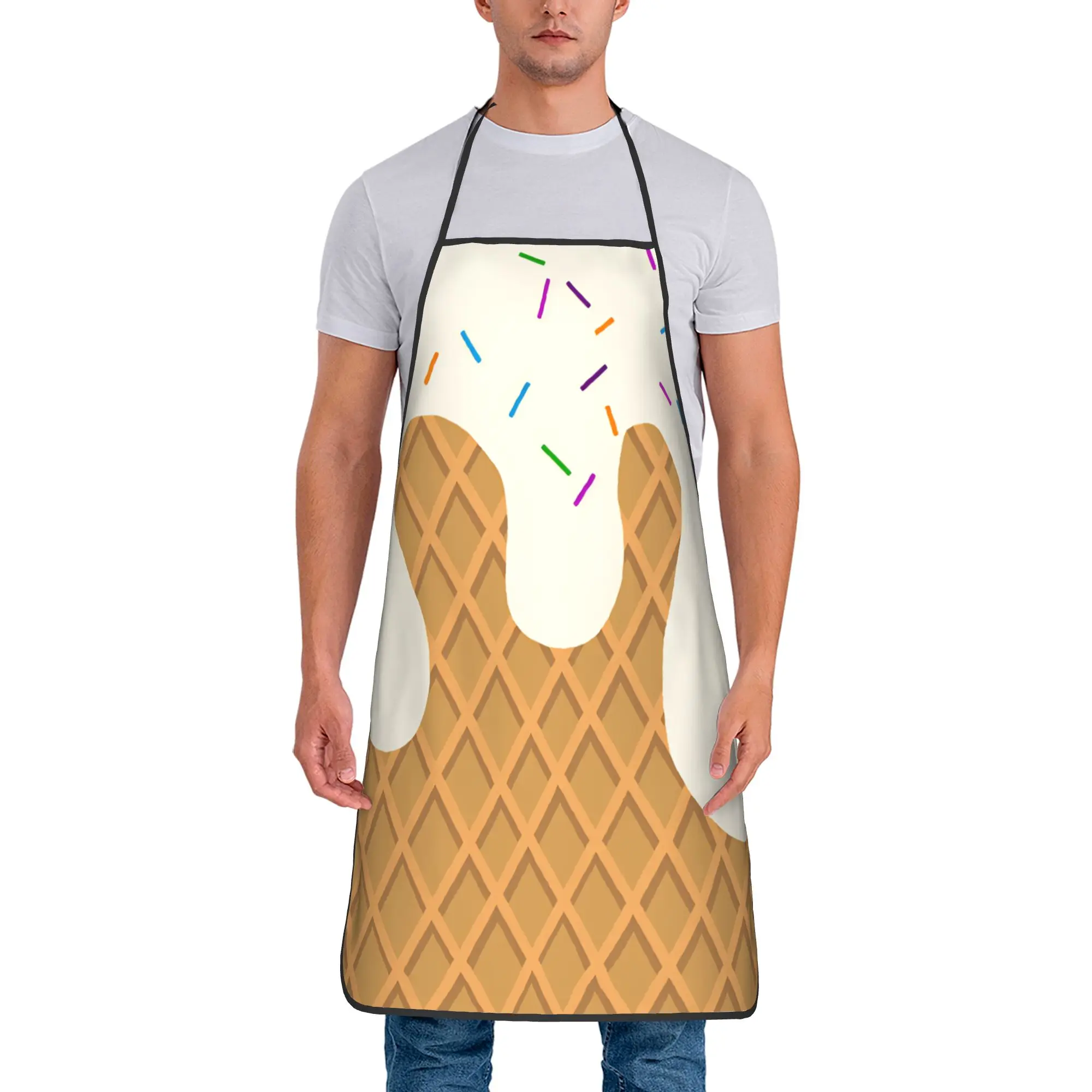 Ice Cream  Apron  Cleaning Barber Kitchen Accessories Work Fashionable Aprons without Pocket