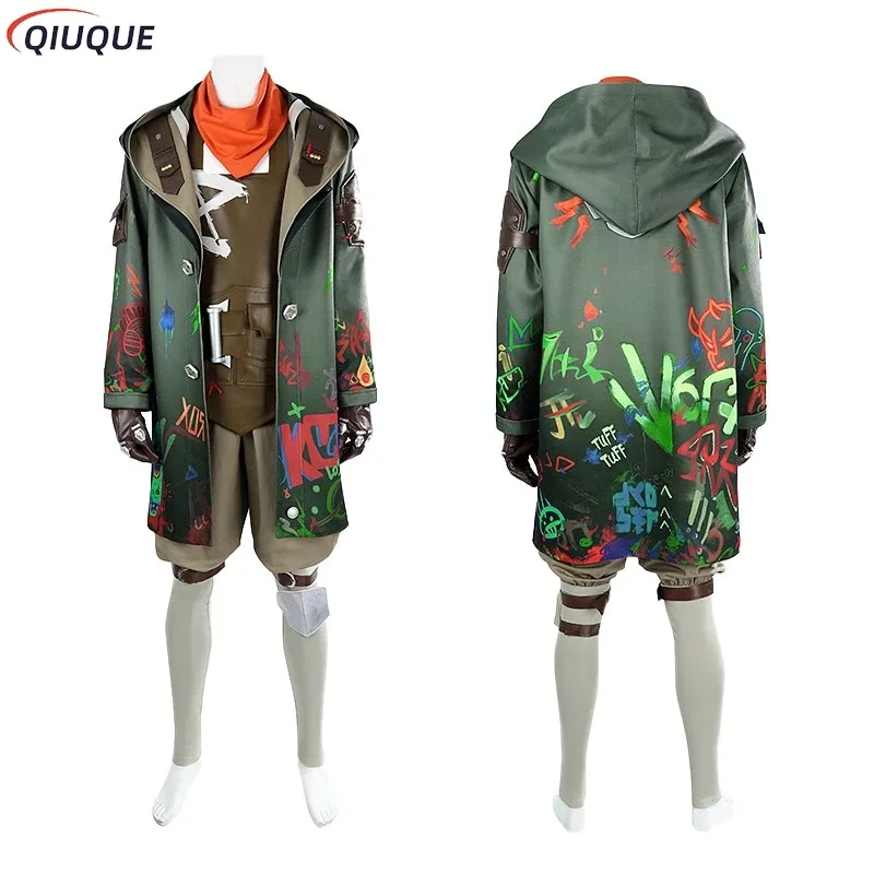 

2025 11 Arcane LOL Ekko Косплей Костюм Парик Обувь Мужской Comic Con Костюм Игровой Наряд Сапоги