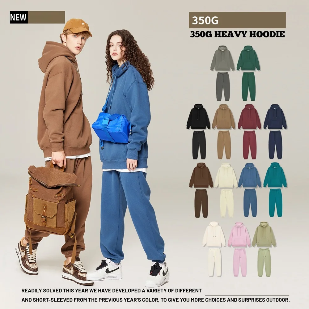 

2024 high quality men women unisex fleece hoodie thick solid Oversized hooded Sweatshirts