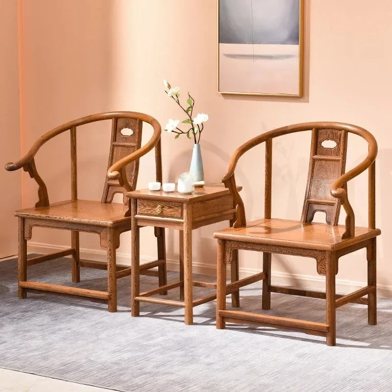 YH Three-piece armchair antique Chinese solid wood meeting leisure chair mahogany Taishi chair