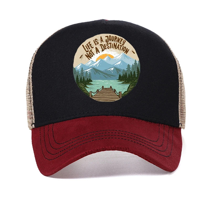 

Life Is A Journey Mountain Printing Baseball Cap Outdoor exploration Camping Climbing Women Man Hats Adjustable Mesh hats