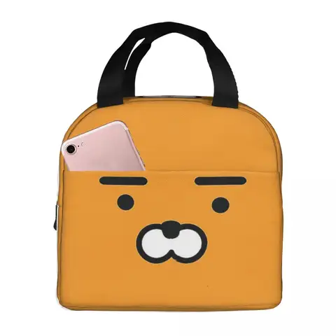 카카오 라이언 도시락 가방, 절연 도시락 토트, 누출 방지 피크닉 가방, 여성 어린이 작업용 보온 가방