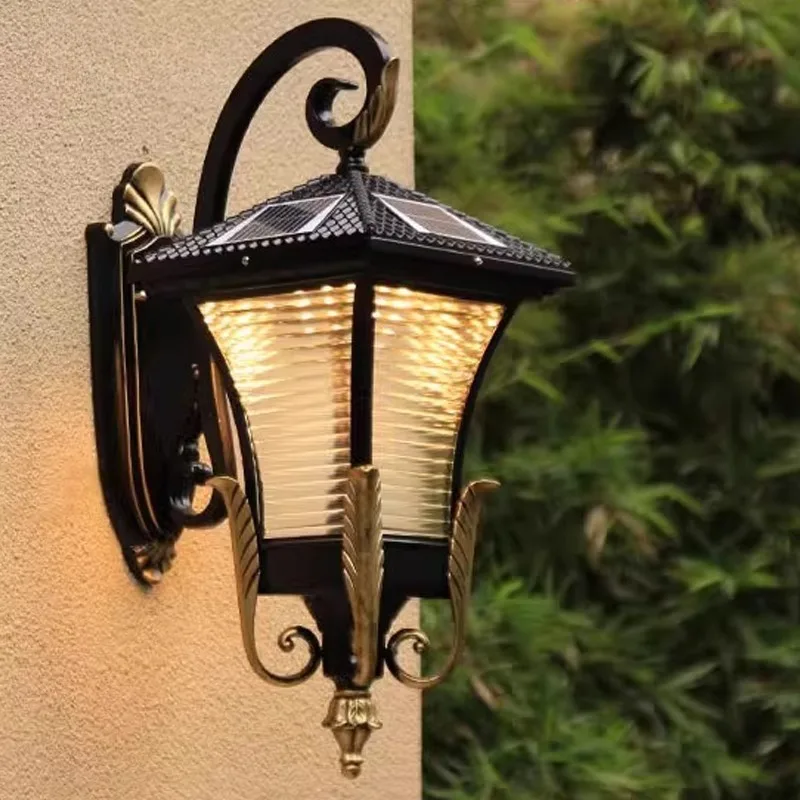 

Solar lamp American outdoor wall lamp European outdoor waterproof new rural home garden terrace courtyard wall lamp