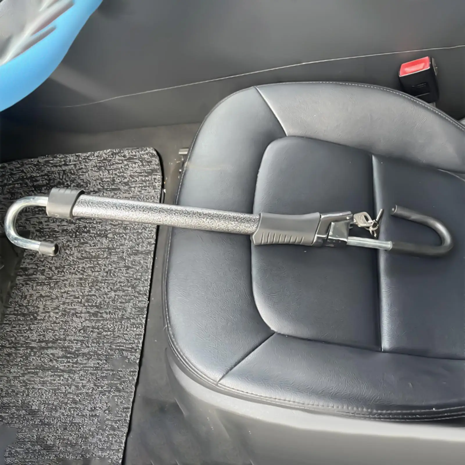 Steering Wheel Lock Bar Double Hook Telescopic Heavy Duty Vehicle Security Lock For Vehicles SUV Sedan Pickup Van Trailer Truck