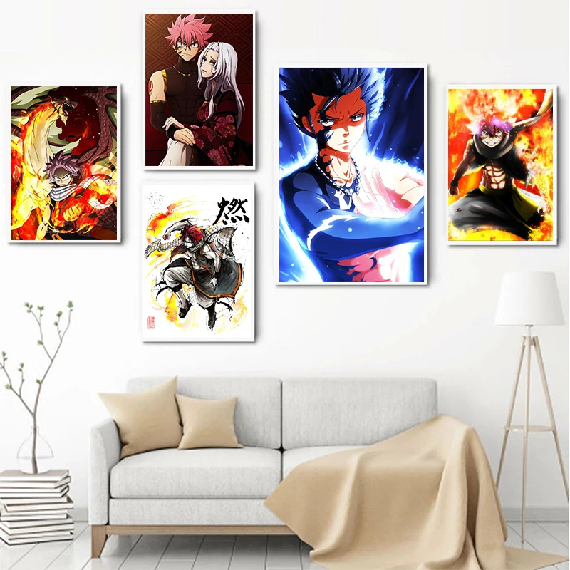 Anime giapponesi Fairy Tail Poster Canvas Painting Cartoon Wall Art Pictures stampe per bambini Room Home Decoration Gifts