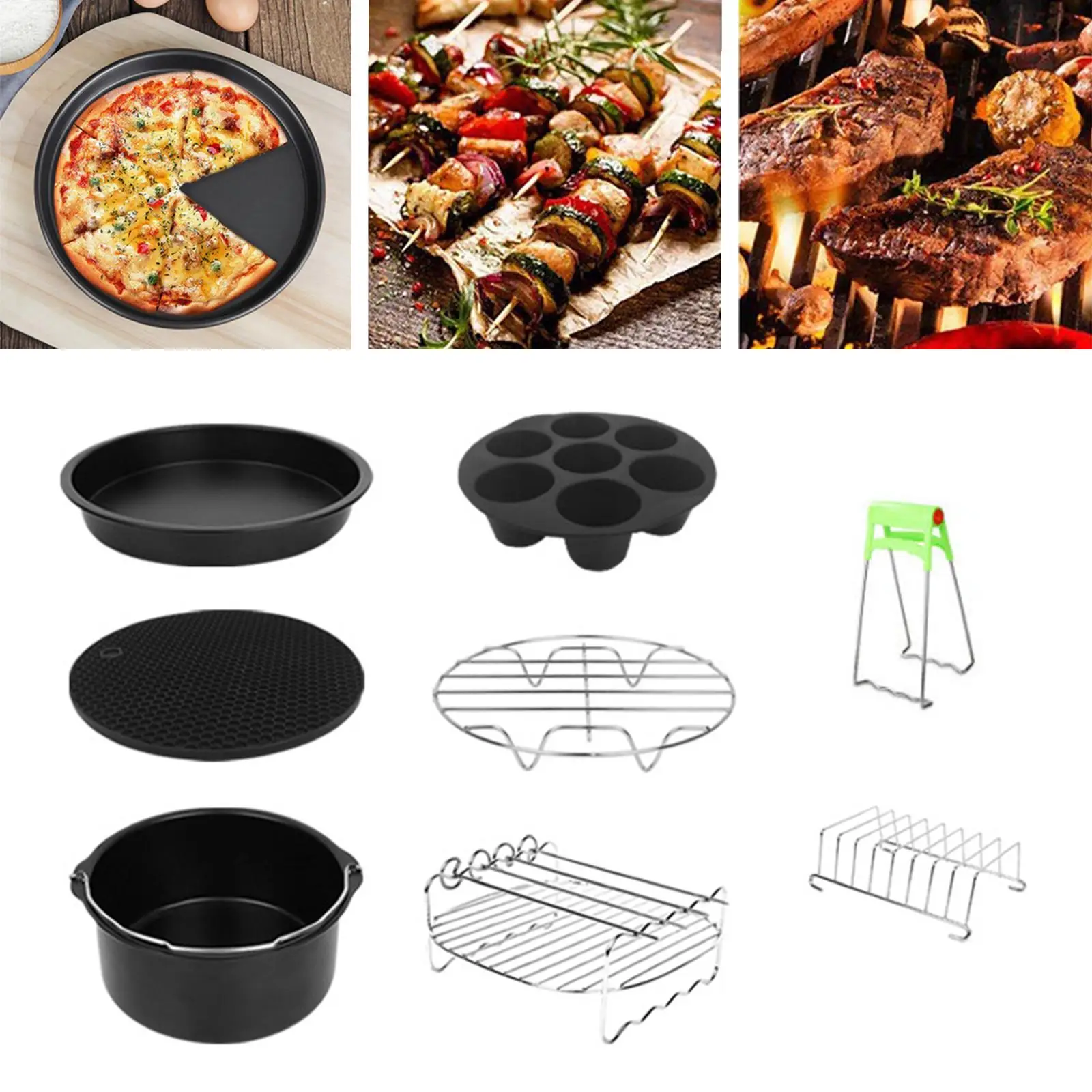 8x Air Fryer Accessories Set Pizza Fryer Replacement for Baking Home