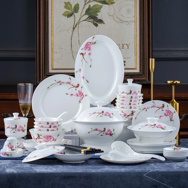 Jingdezhen ceramic tableware, Chinese-style dishes and dishes