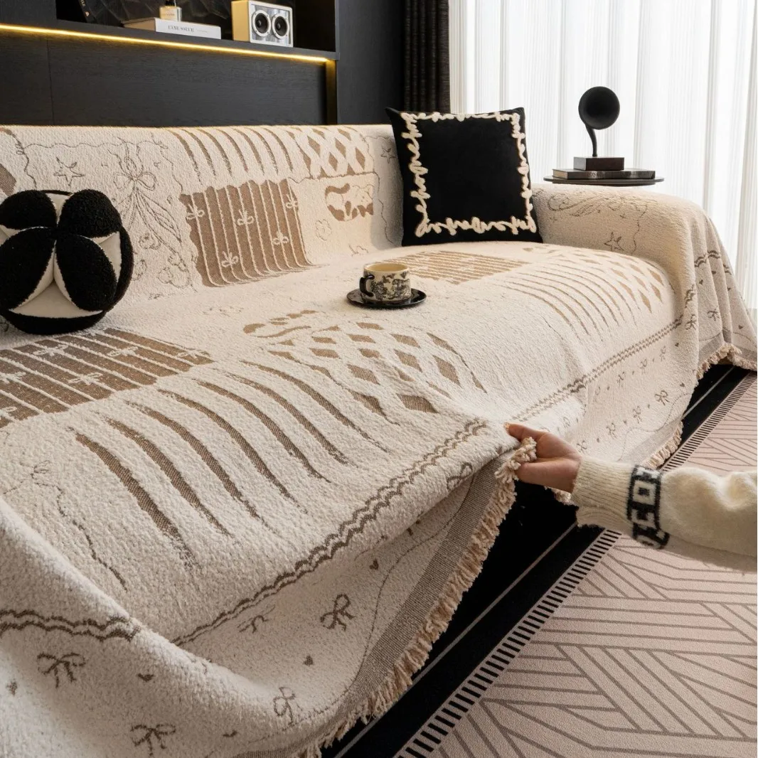 Sofa Cover Seat Furniture Cover for Living Room Home Sofa Protector Sofa Towel Wrinkle Resistant Thicken