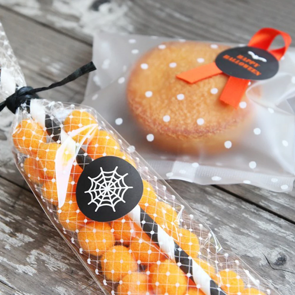 

40pcs Pumpkin Design Cookie Stickers Adhesive Halloween Halloween Pumpkin Sticker Bag Seal Design Cookie Craft Project
