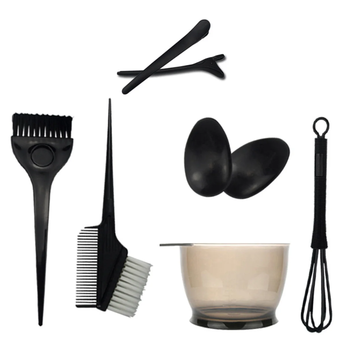 8 pçs kit de tingimento escova de coloração conjunto de clipe de cobertura de orelha, fácil aplicação de tintura, cerdas flexíveis, conveniência de economia de tempo para mulher