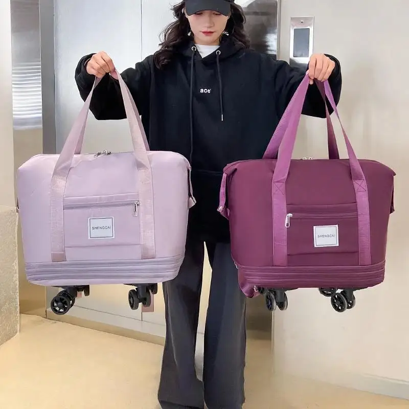 Universal wheel travel bag Light portable duffel bag storage bag waiting for delivery bag dry wet separation large  bag