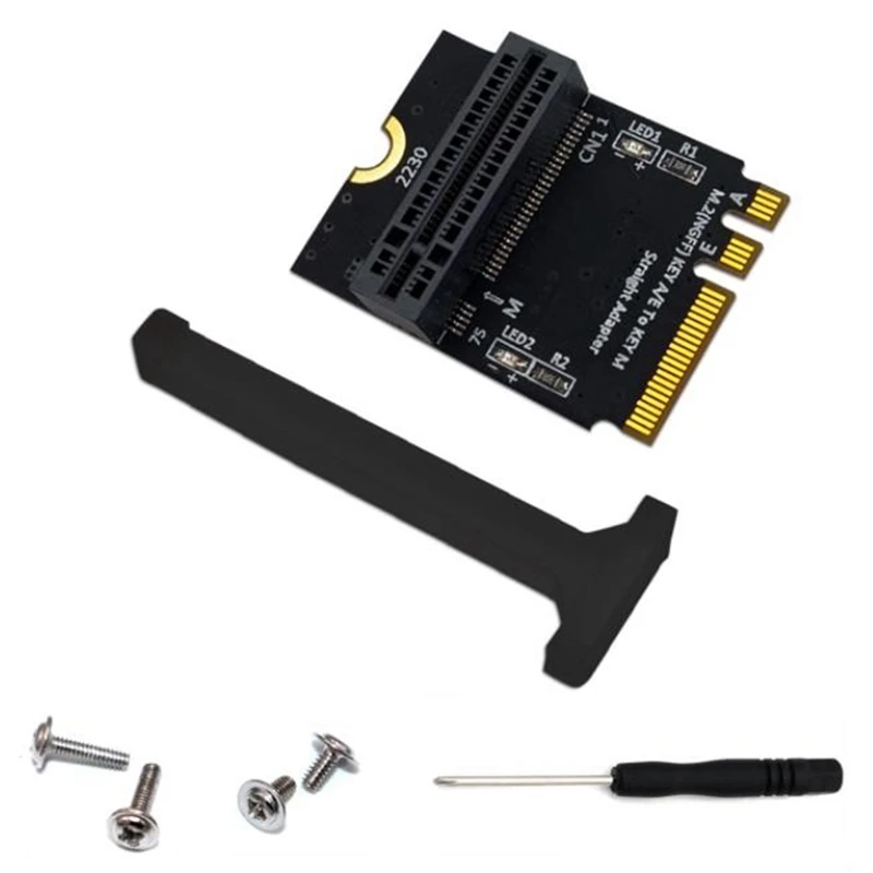 

Адаптер M.2 NVME SSD PCIE M2 NGFF Key M к адаптеру M.2 Key A/E Вертикальная установка для 2230 M2 NVME SSD Riser Card