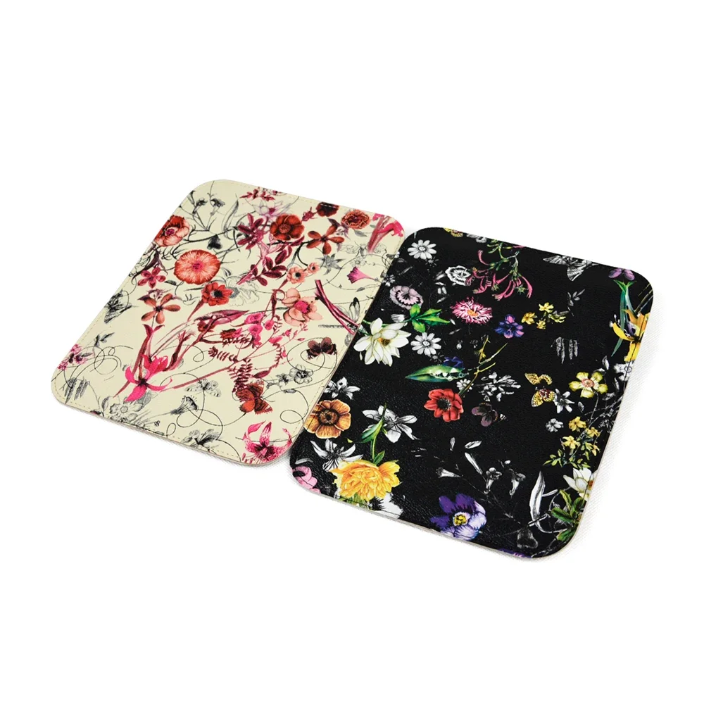 TANQU New Floral Print PU Leather Flap Cover Lid Clamshell with Magnetic Lock Snap Fastener for Obag O Pocket O Bag