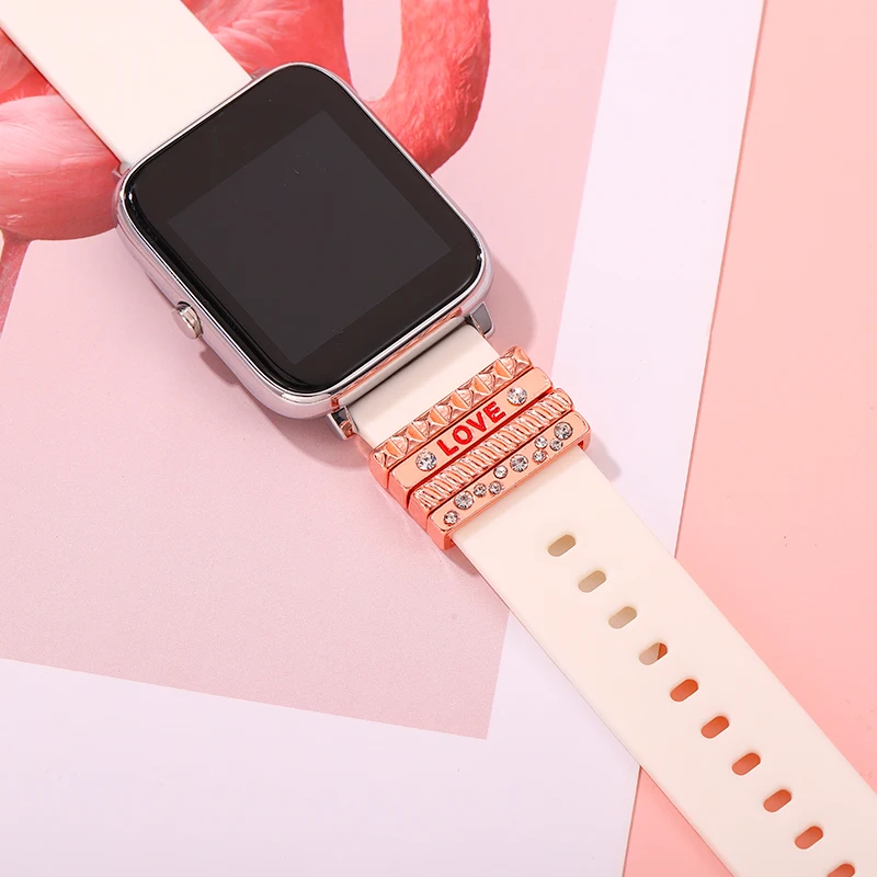Armband Charms Kreis Ring Sets für Iwatch Strap Glänzenden Dekorative Schmuck Zubehör Mode Gestüt Charme für Apple Uhr Band