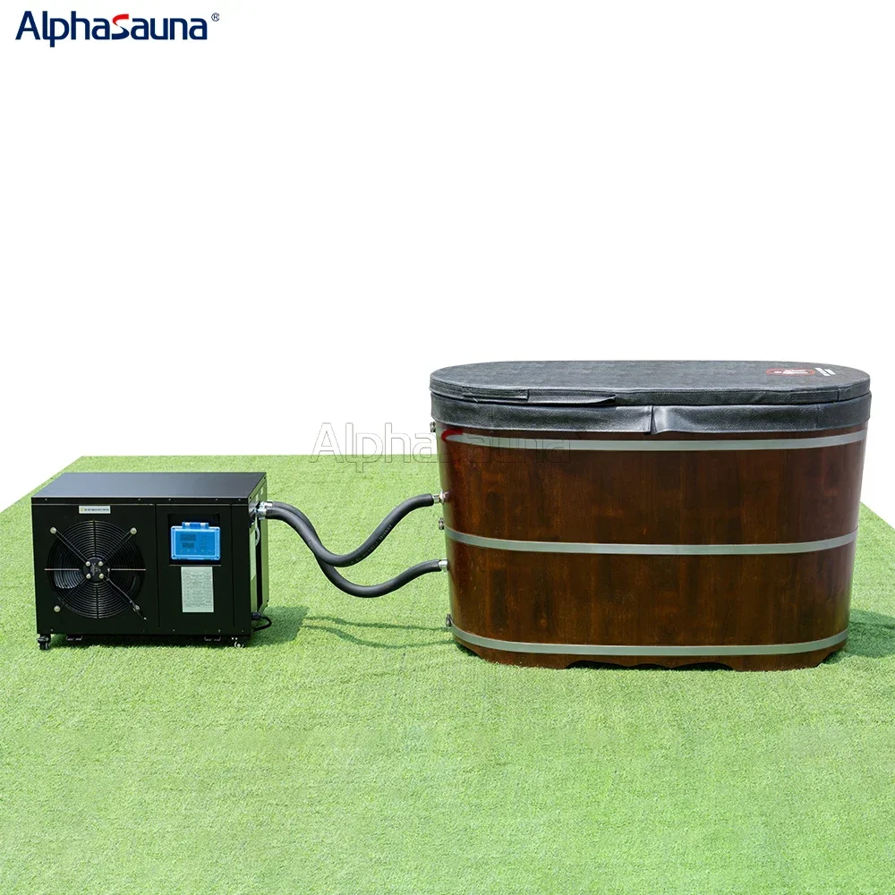 New Dtyle Rubber Wood Commercial Ice Bath Barrel Cold Plunge Tub Wood Optional