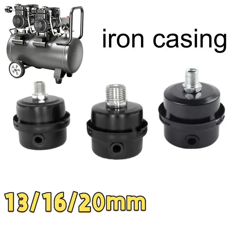 1Pcs13/16/20mm Metal Air Filter Oil-Free Muffler Air Compressor Filters Noise Muffler Air Compressor Pump Accessories