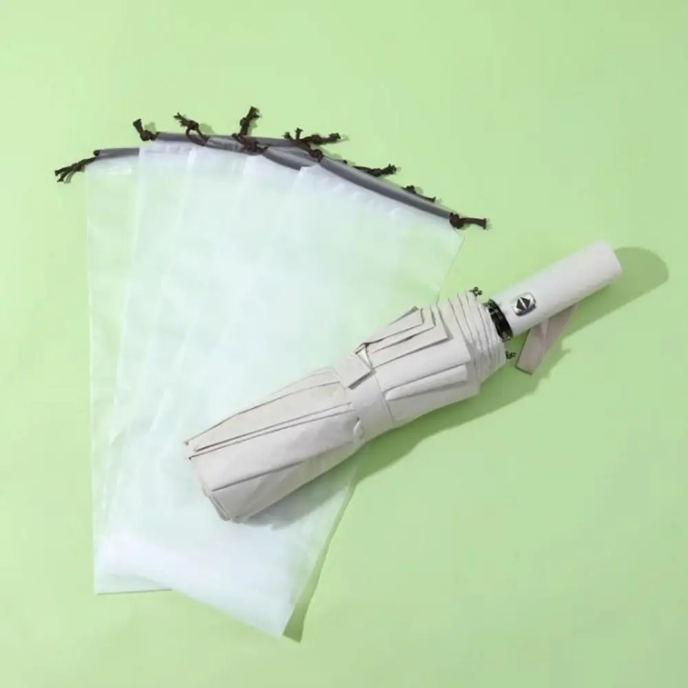 Translucent Collapsible Umbrella Cover Multi-purpose Oxford Cloth Waterproof Reusable Travel Bag 13*33cm Drawstring Pouch