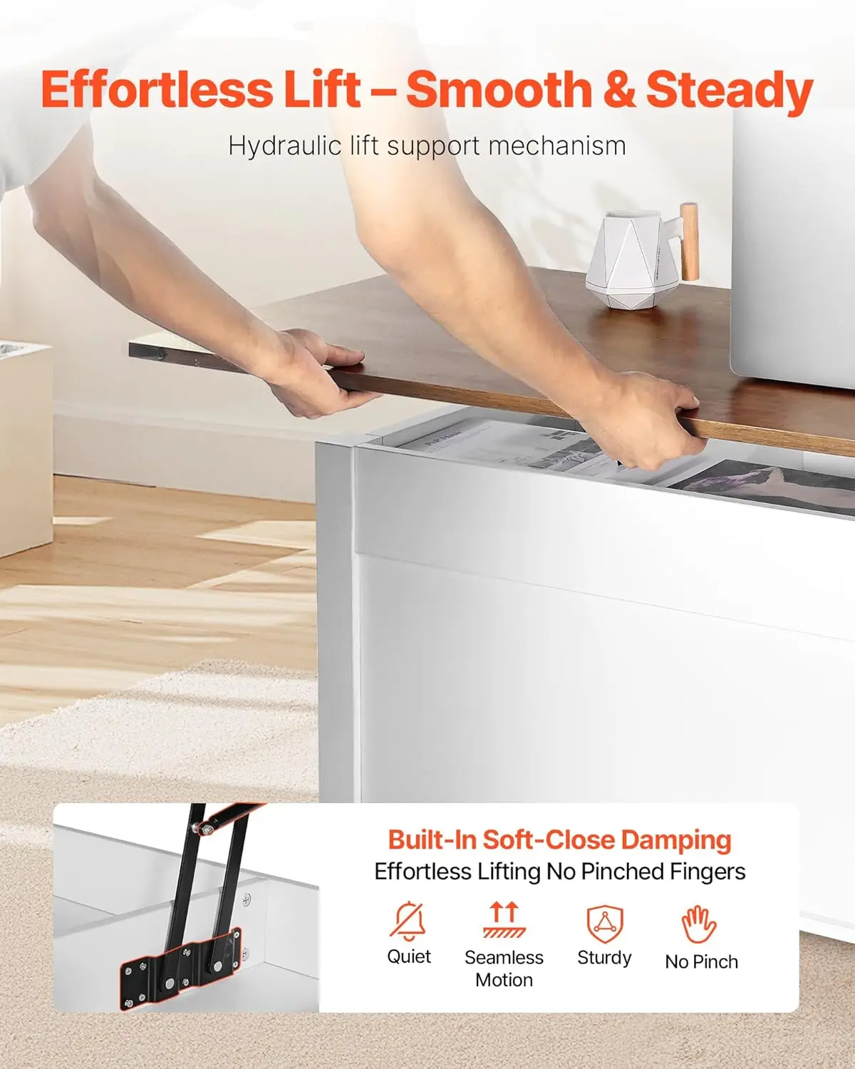 طاولة قهوة ريفية للمزرعة البيضاء مقاس 47.2 بوصة - طاولة علوية مستطيلة حديثة مع باب الحظيرة،