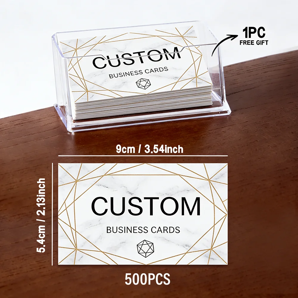 200/500/1000 Stück Anpassbare Karten, Personalisierte Visitenkarten mit Acryl-Aufbewahrungsbox, Matte Dankeskarten und Einladungen