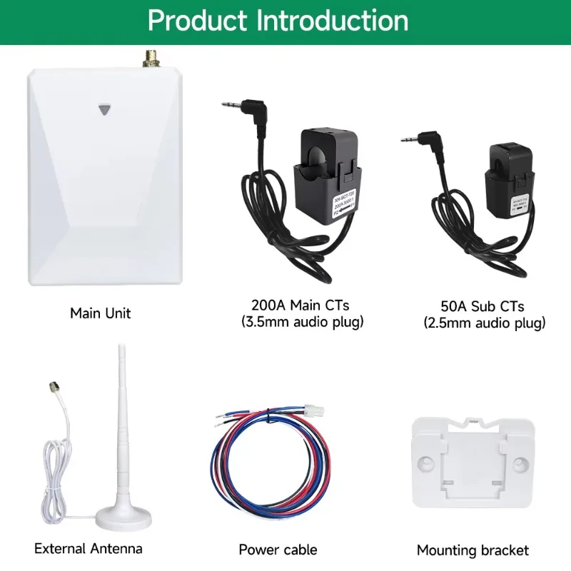 Monitor de energía 2025 Medidor de energía solar Medición de red para el hogar inteligente Monitor de energía Wifi de 5 quilates