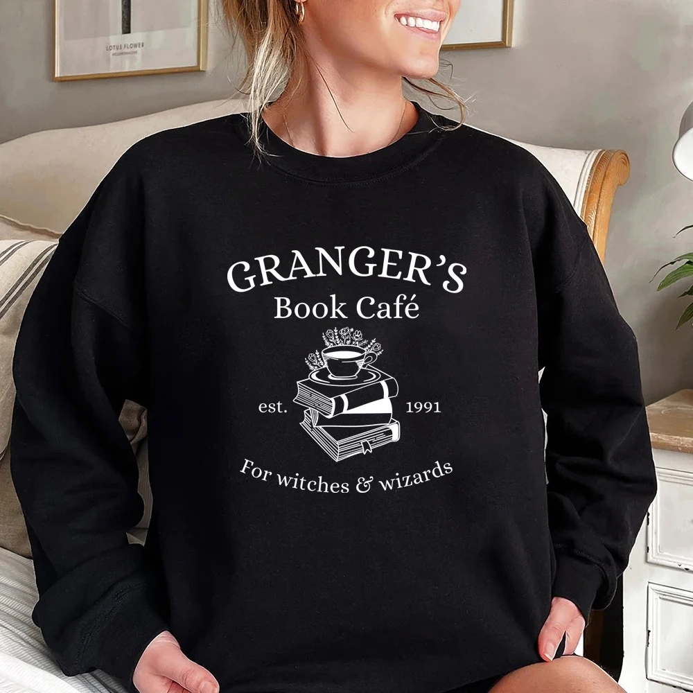 HP Granger Book Cafe Sweatshirt Magic Wizard Shirt Witch School Sweater Bookish Tee Fall Sweatshirts Birthday Gift for Lover