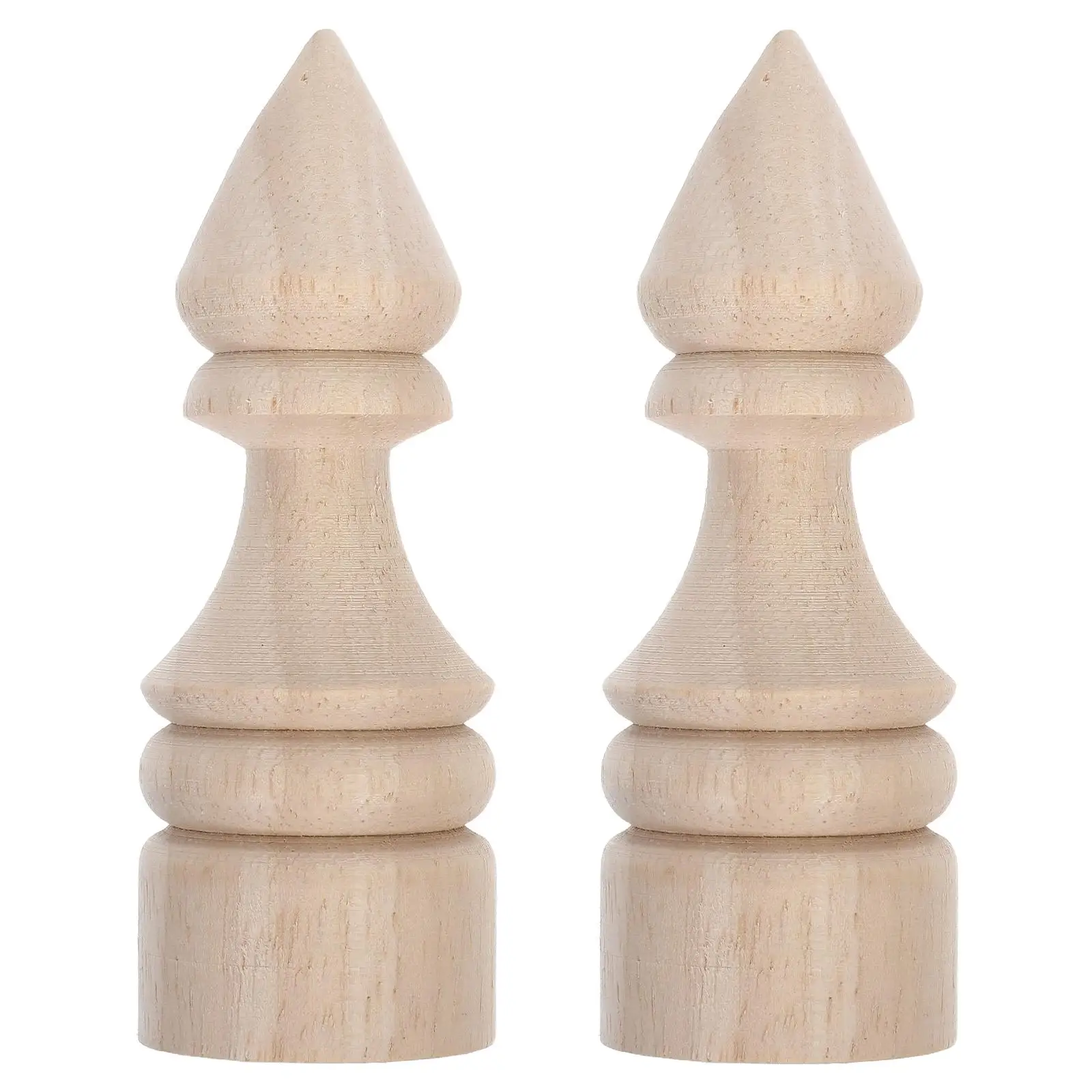 

2 Pcs Finial Decorative Column Head Home Decoration Finials Home Furniture Unfinished Carving Bedroom