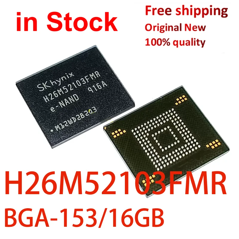 (2-5 pcs)100% Original New H26M52103FMR 16G BGA153 H26M52103 E-NAND EMMC Memory IC chip