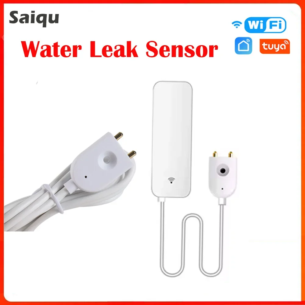 

Tuya ABS Material WiFi Water Leak Sensor Water Flood Overflow Detector Smart Life APP Alert System