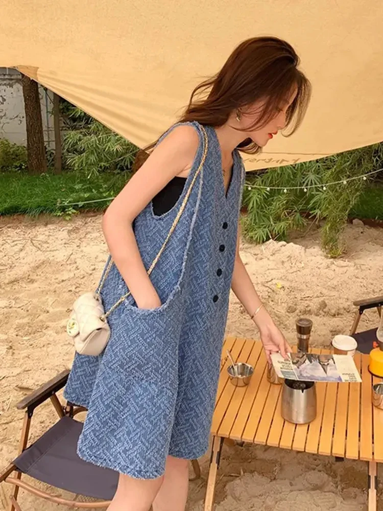 

Новинка 2023 года, летний джинсовый комбинезон Svel, женский корейский цельный костюм маленького размера с милым дизайном