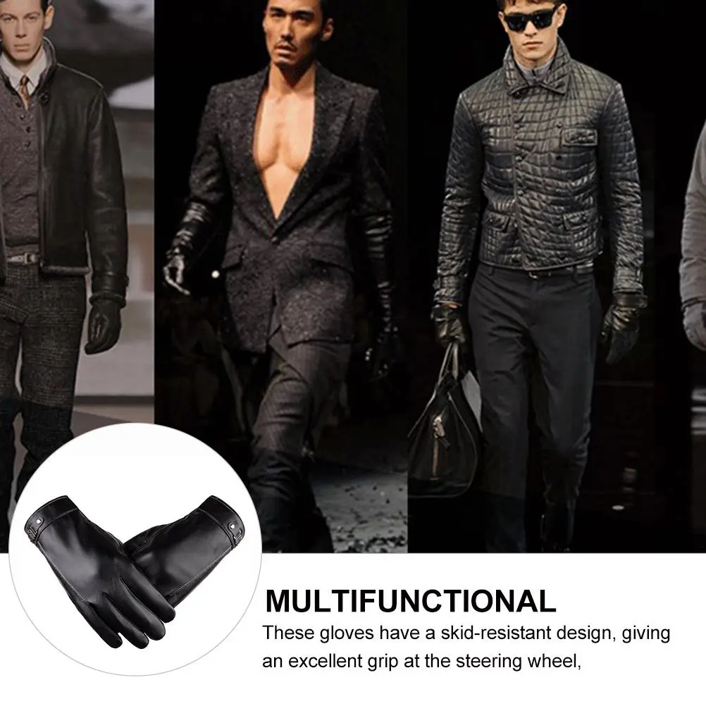 

1Pair Touch Screen Warm Gloves for Men Windproof Waterproof Winter Cycling Glove with Anti-Slip Grip for Outdoor Sports Driving