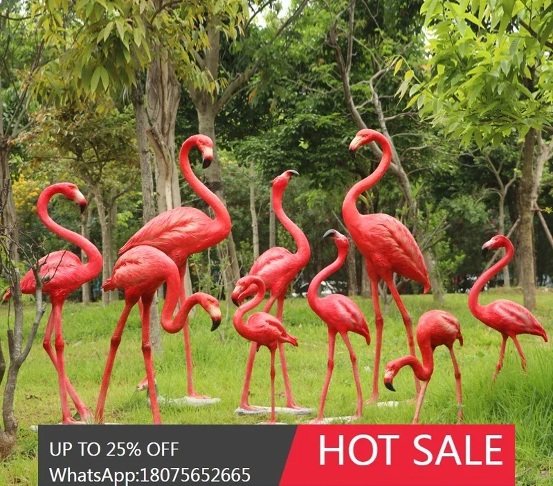 MJY simulation flamingo outdoor garden courtyard wedding props fiberglass sculpture water feature decoration