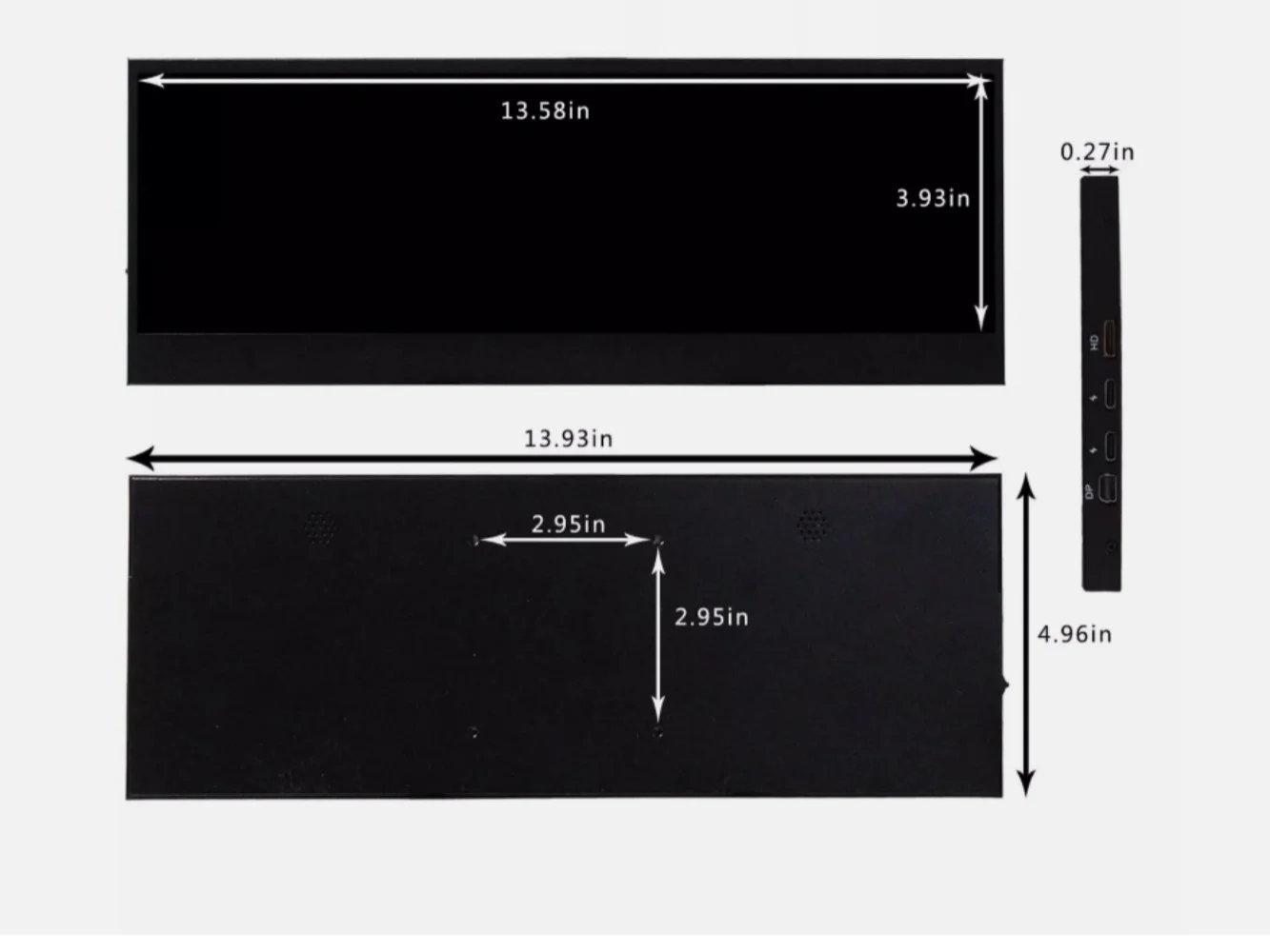 

14" 3840X1100 4k IPS Емкостный ЖК-экран Входной порт HDMI