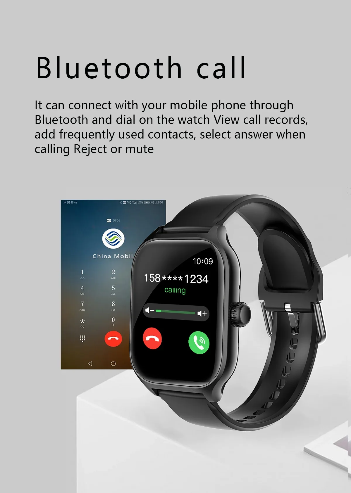 

2024 Smartwatch supports Bluetooth call message reminders health monitoring waterproof life multi-sport mode and other functions