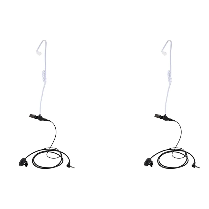 2X Fbi Acoustic Tube Earpiece Headset Mic For Yaesu Vertex Vx-3R Vx-5R Vx-8Gr Vx2r-A74Z