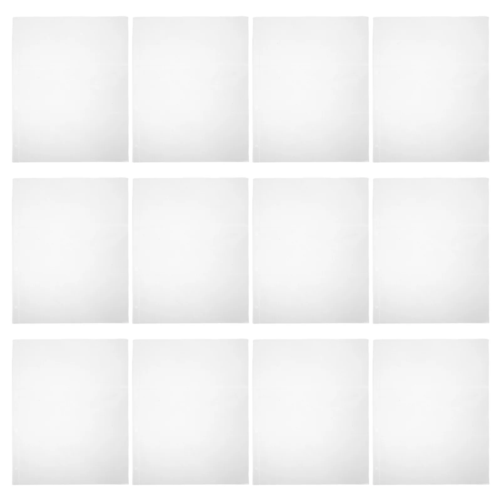 투명 리필 화폐 페이지 40개, PVC 4홀 3포켓 클리어 플라스틱 슬리브, 지폐 바인더, 지폐, 우표, 송장용