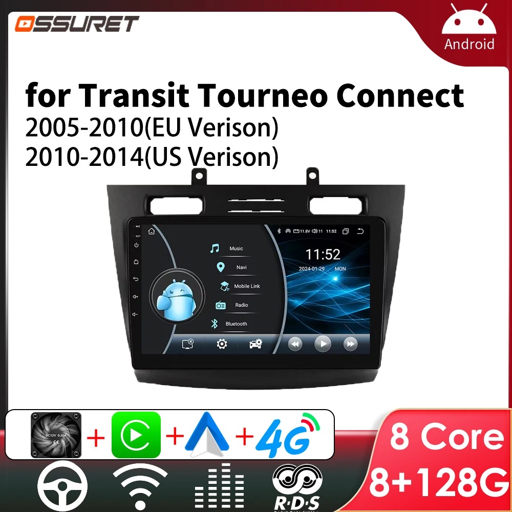 

Android Car Radio for Ford Transit Tourneo Connect 2005 - 2014 Android Auto Multimedia Player GPS Carplay 7862 Stereo Car Audio